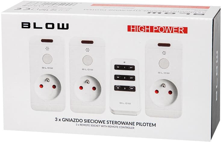 Gniazdo sieciowe x3 sterowane pilotem16A 72-052#