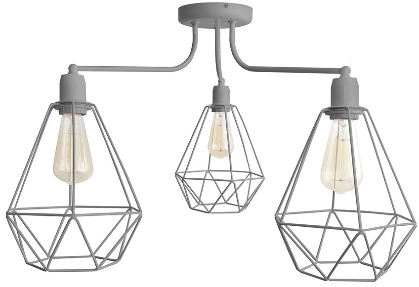 Helam Żyrandol KARO 3xE27/60W/230V szary