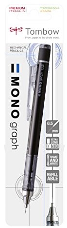 Tombow monografia ołówek automatyczny o wyjątkowo długim metalowym koronka, czarny SH-MG-11-BS