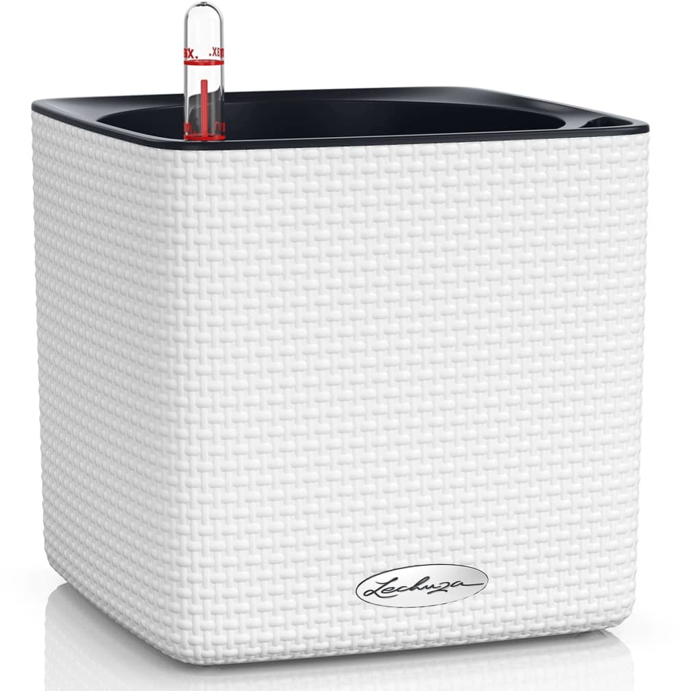 Lechuza Donica stołowa CUBE Color 16 ALL-IN-ONE, biała