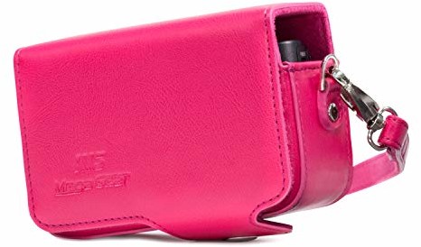 Canon MegaGear MG1513 PowerShot SX740 HS, SX730 HS Skórzany pokrowiec na aparat z paskiem - różowy