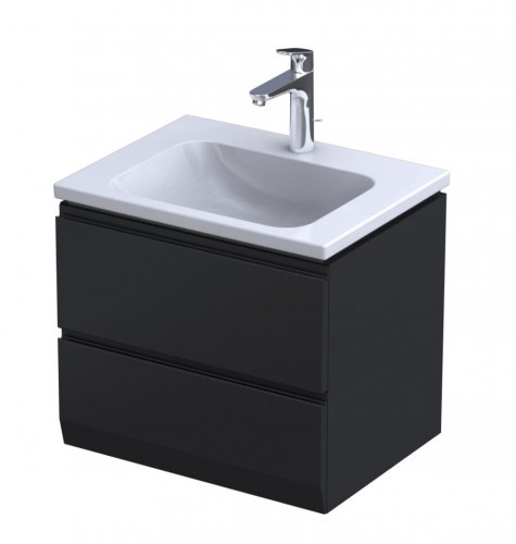 Oristo Szafka wisząca BRYLANT UNI 60 cm z umywalką CERA CZARNY MAT OR36-SD2S-60-8-V3 + UME-CE-60-91