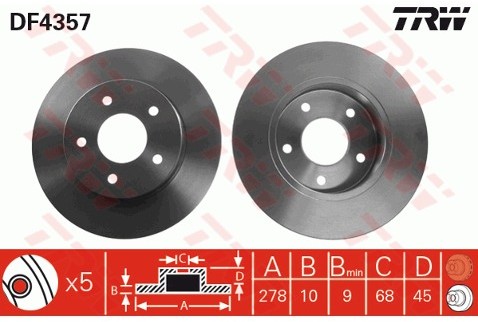 TRW Tarcza hamulcowa DF4357