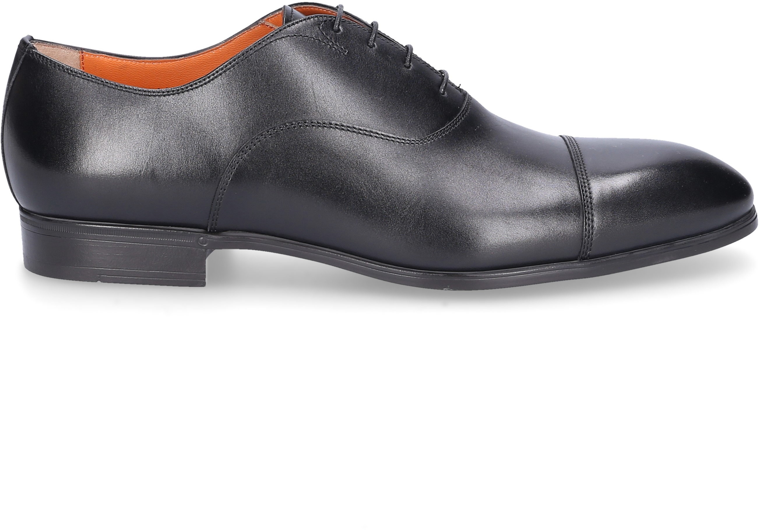 Santoni Buty biznesowe Derby 11011 skóra cielęca Logo czarny