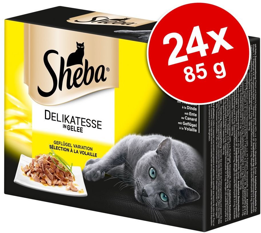 Sheba Zestaw Delicato, 24 x 85 g - Wybór Drobiowy w galarecie