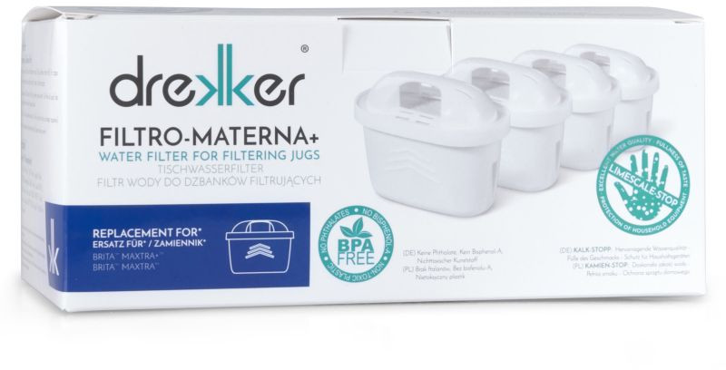 Brita drekker Drekker FILTRO-MATERNA+ - Filtr zamiennik do Maxtra+ - 4 sztuki FILTRO-MATERNA+ 4PAK