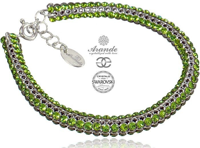Swarovski Arande CRYSTALLIZED przepiękna bransoletka PERIDOT CERTYFIKAT 700493
