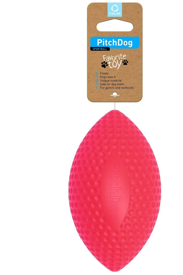 PitchDog PitchDog Piłka Rugby Sport Ball śr. 9 cm, dł. 14 cm Pink