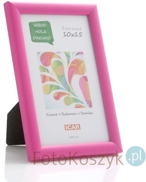 Icar Ramka drewniana Eko różowa (na zdjęcie 10x15 cm)