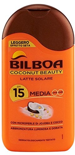Bilboa Dziecięca zasłonka przeciwsłoneczna kokosowa Beauty SPF 15 mleko przeciwsłoneczne Protezione Bassa ciała 200 ML R970311