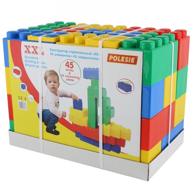 Wader QT Klocki XXL 45 elem + Łącznik do Klocków 68033