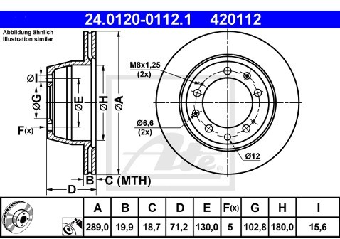 ATE TARCZA HAM 24.0120-0112.1 PORSCHE 924 2.5 S 87-88  24.0120-0112.1