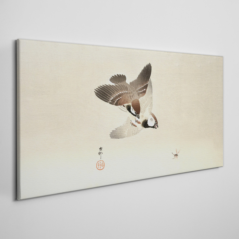 PL Coloray Obraz na Płótnie Zwierzęta Ptaki Wróble 140x70cm