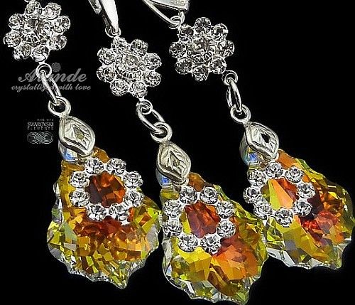 Arande Nowe! Swarovski Unikatowy Komplet Aurora Orchidea 2851494743
