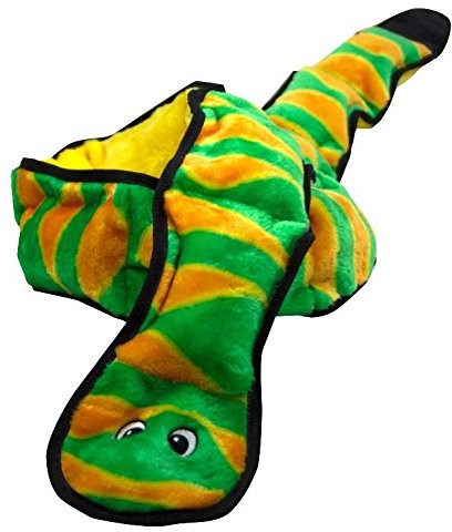 Outward Hound zewnętrznych Hound kyjen 32005 invitox ncibles plusz wąż bez wypełnienia wytrzymały psy zabawki piszczenia służy do zabawy z elementami 12 piszczenia, rozmiar L, zielony 32005