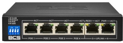 BCS Switch PoE B-SP0402 10/100Mb/s 6 portów B-SP0402