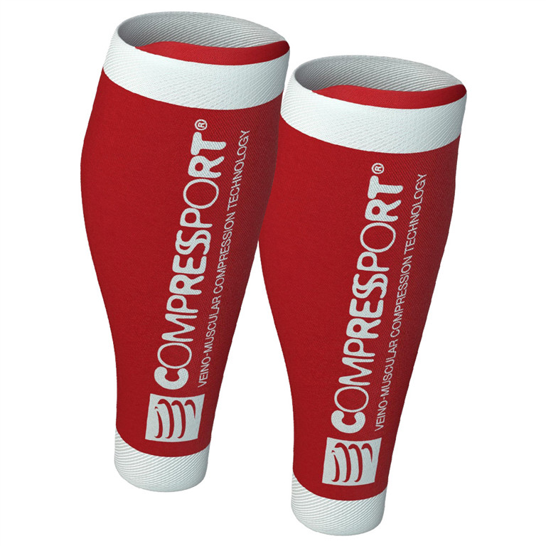 Compressport Opaski kompresyjne na łydki R2 Race & Recovery V2 biały-czerwony / Rozmiar: T4