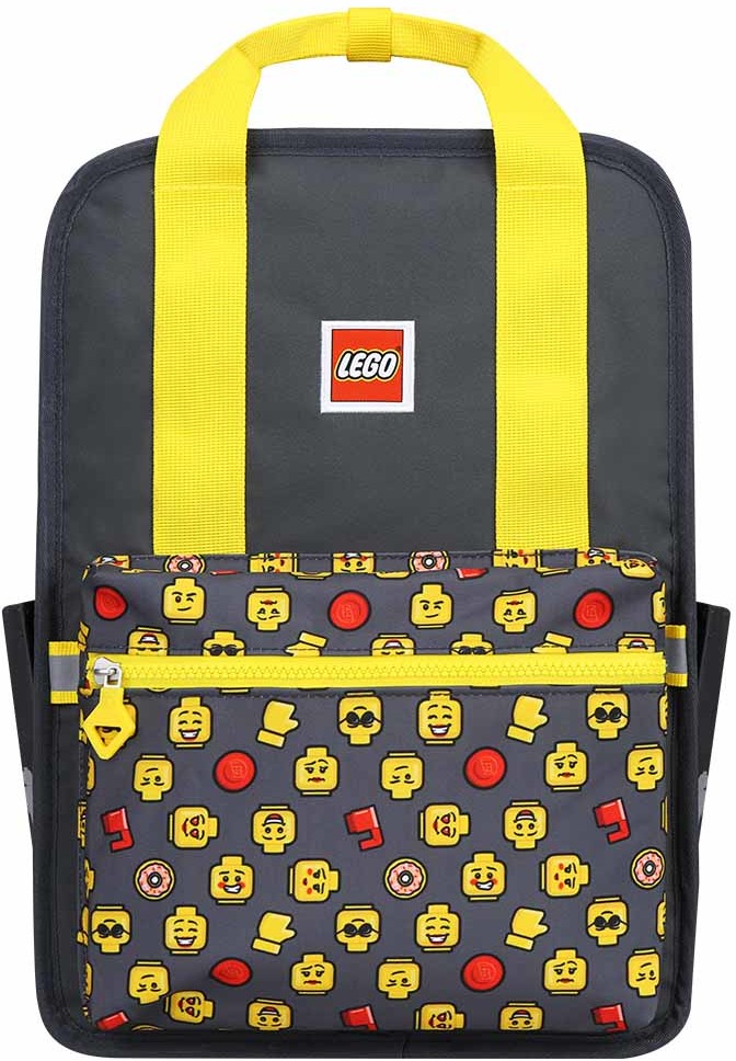 Фото - Шкільний рюкзак (ранець) Lego Plecak szkolny Tribini Fun Large  - heads and cups / yellow 