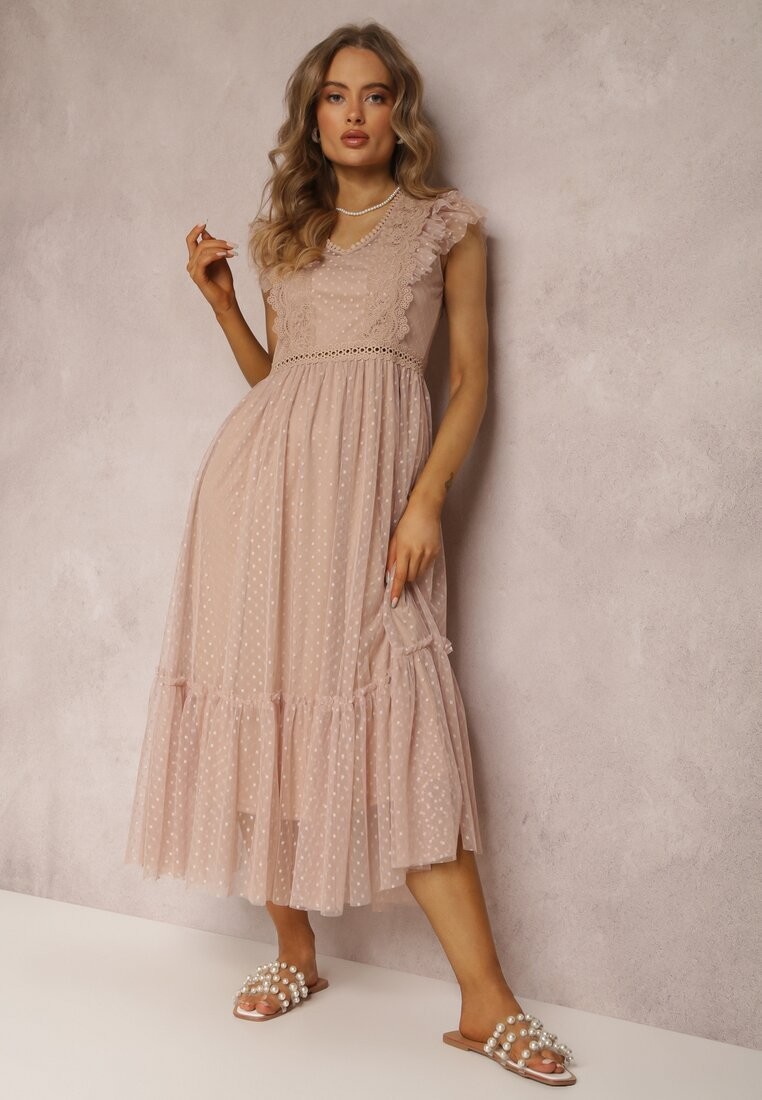 Beżowa Sukienka Lasthameia