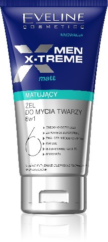 Eveline Men X-Treme 6w1 Żel matujący do mycia twarzy 150ml