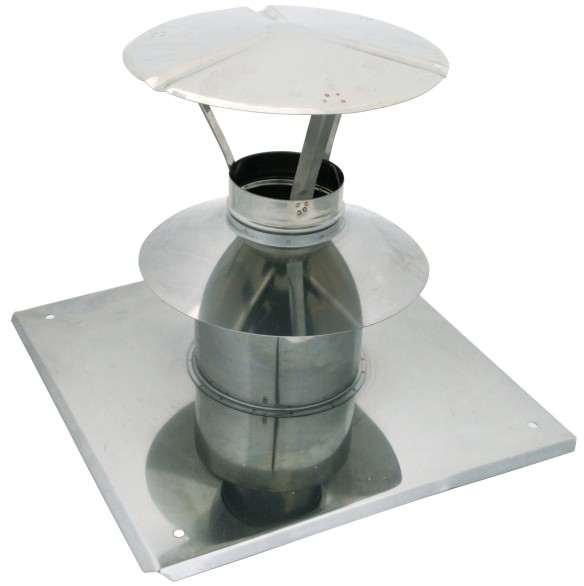 Spiroflex Wywiewka z płytą dachową 60/100 mm biała SX-TDNV60/100WPD