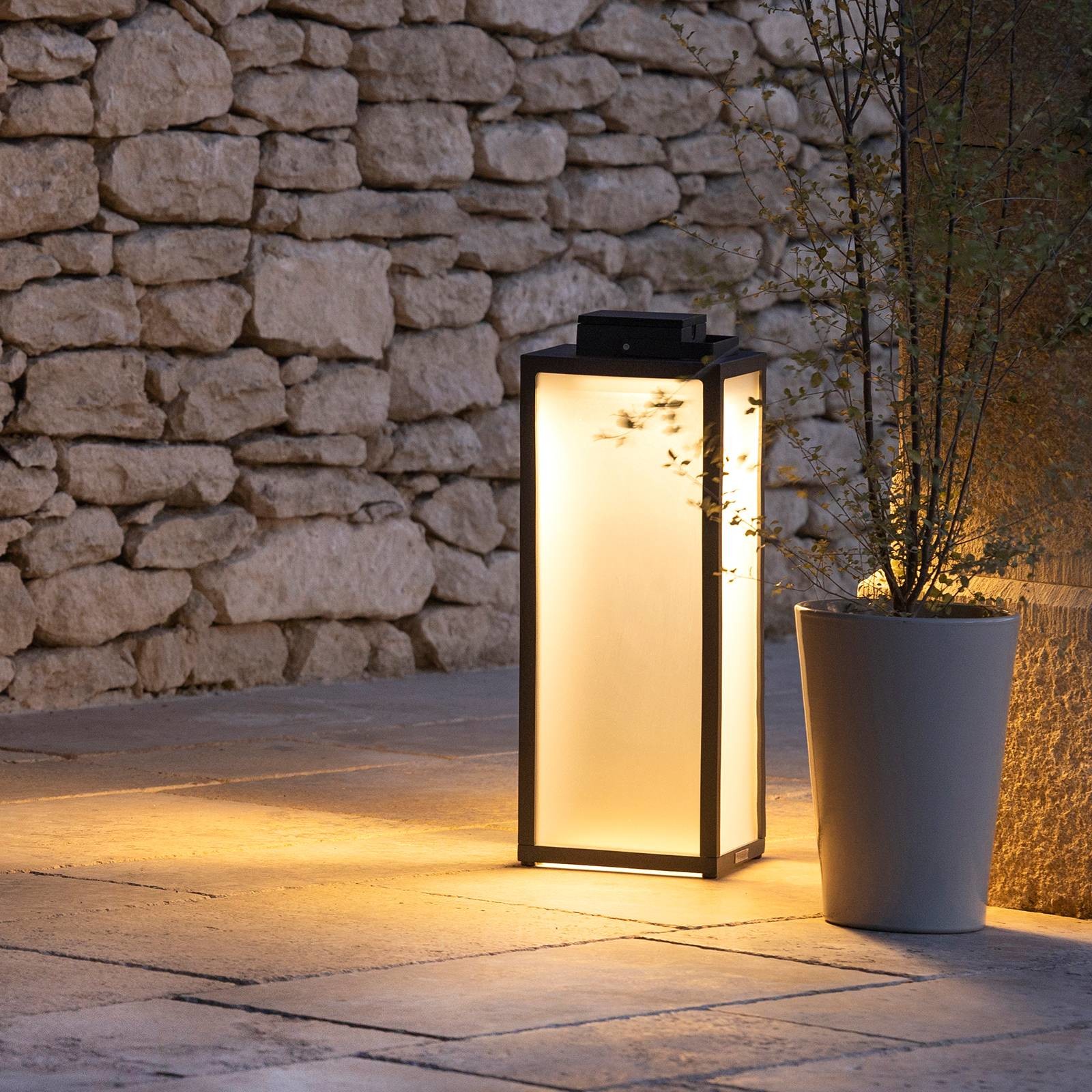 Les Jardins Latarnia solarna LED Tradition, antracyt 65 cm