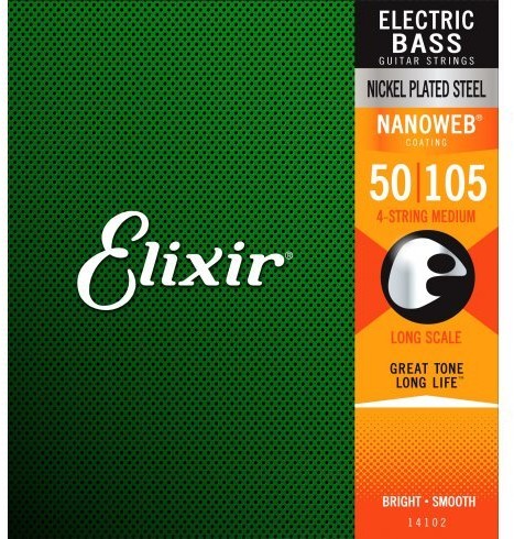 Elixir 14102 struny Electric Bass 4 Heavy Long Scale nanoweb Coating E14102