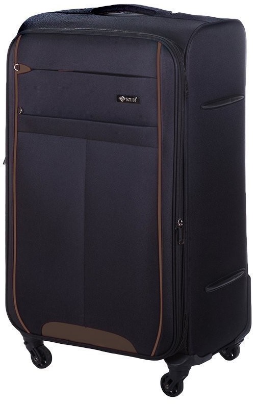 Solier Luggage Średnia walizka miękka M Solier STL1311 czarno-brązowa