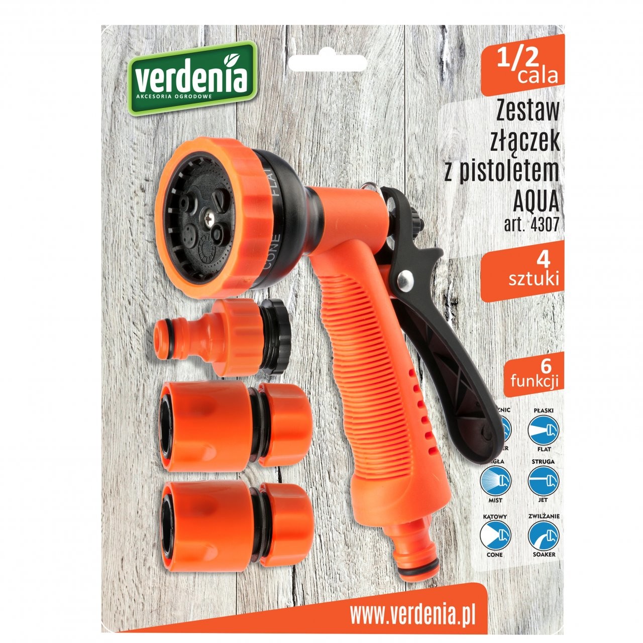 Galicja Zestaw zraszający pistolet+końcowki węża Aqua VERDENIA