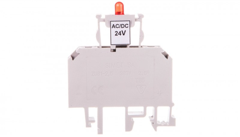 Simet Złączka bezpiecznikowa 2.5mm2 z sygnalizacją LED 24V DC ZUB1-2.5D 13202992 13202992