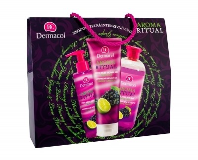 Dermacol Aroma Ritual Grape & Lime zestaw 500 ml Piana do kąpieli 500 ml + Żel pod prysznic 250 ml + Mydło w płynie 250 ml dla kobiet