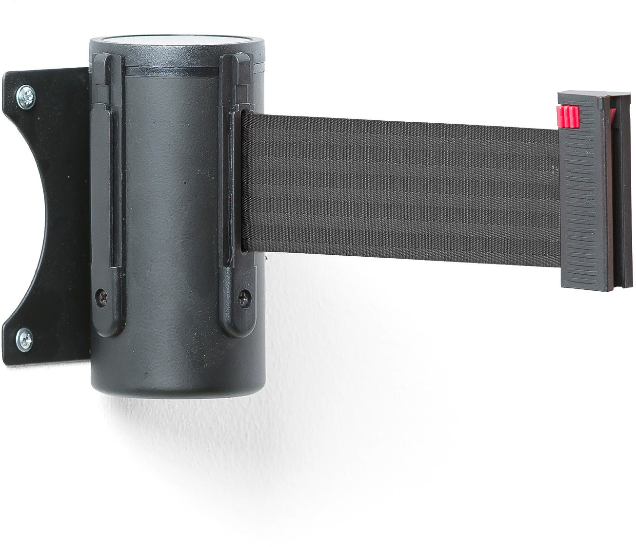 AJ Produkty Uchwyt z taśmą, montaż do ściany, 2300 mm, czarny, taśma czarna