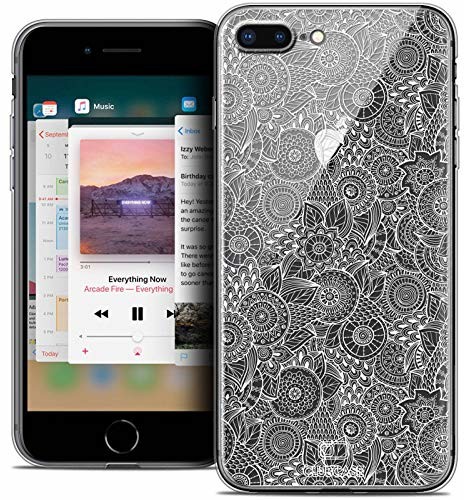 Caseink Etui ochronne do Apple iPhone 8 Plus, 5,5 cala, bardzo cienkie, motyw kwiatowy, biały CRYSPRNTI8PLUSRDENTELLEBLC