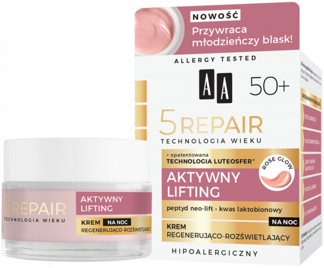 Oceanic 5 Repair Technologia Wieku Aktywny lifting 50+ Regenerująco-rozświetlający krem na noc 50ml