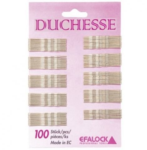 Efalock Professional Efalock włosy zaciski Duchesse Esse 50 MM, brązowy, 1er Pack (1 X 100 sztuk) 12371