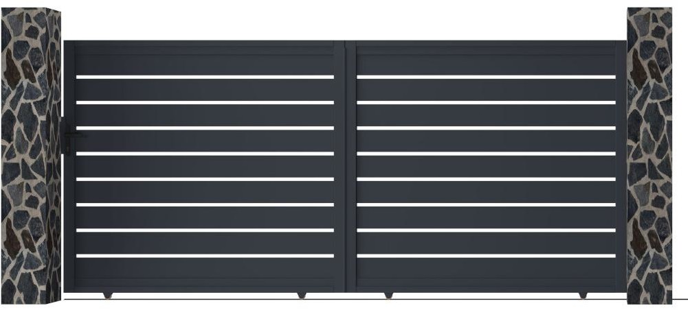 Brama wjazdowa przesuwna PRIMO, ażurowa, z aluminium  392 × 176 cm