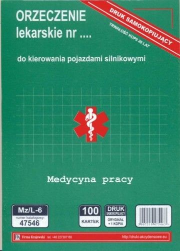 Firma krajewski Orzeczenie lekarskie [Mz/L-5] wzór 2019 Mz/L-5