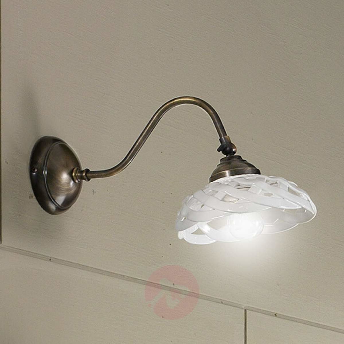 Ceramiche Lampa ścienna Emanuel z ceramicznym kloszem