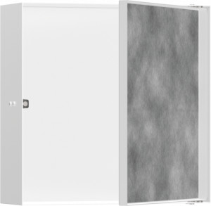 Hansgrohe 56085700 XtraStoris Rock Wnęka ścienna z drzwiami do wyłożenia płytkami 30 x 30 x 10 cm biały matowy