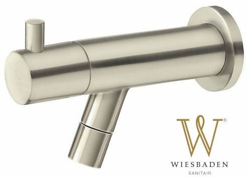 Wiesbaden Bateria/zawór na zimną wodę ścienna 12,5 cm ze stali nierdzewnej AMADOR 22.3723