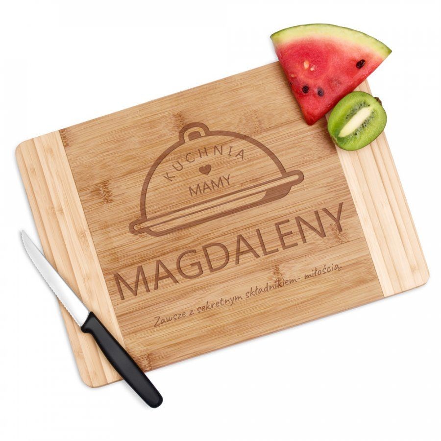 Murrano Bambusowa Deska do Krojenia z Grawerem Danie DSK-BMB2-016