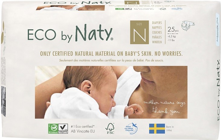 Naty AB NATURE BABYCARE 0 NEWBORN 25 szt 1-4,5 kg) pieluchy jednorazowe