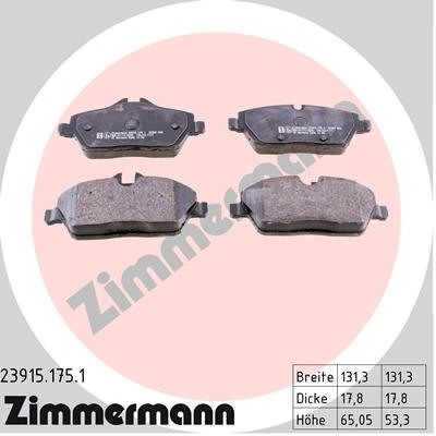 ZIMMERMANN Klocki hamulcowe - komplet 23915.175.1