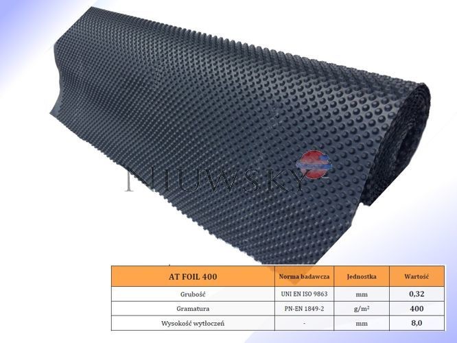 Folia kubełkowa 8 mm, 400 g/m2  rolka 2m x 20m 40m2 AT Foil 400 2x20m