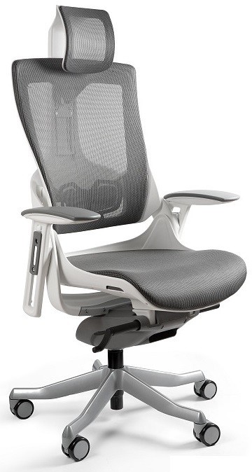 Unique Meble Fotel biurowy WAU2 biały/siatka NW41 CHARCOAL
