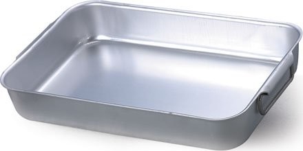 Pentole Agnelli Naczynie do pieczenia pentole agnelli prostokątna z prostokątami z 2 ruchomymi uchwytami, aluminium, srebrny ALMA15055