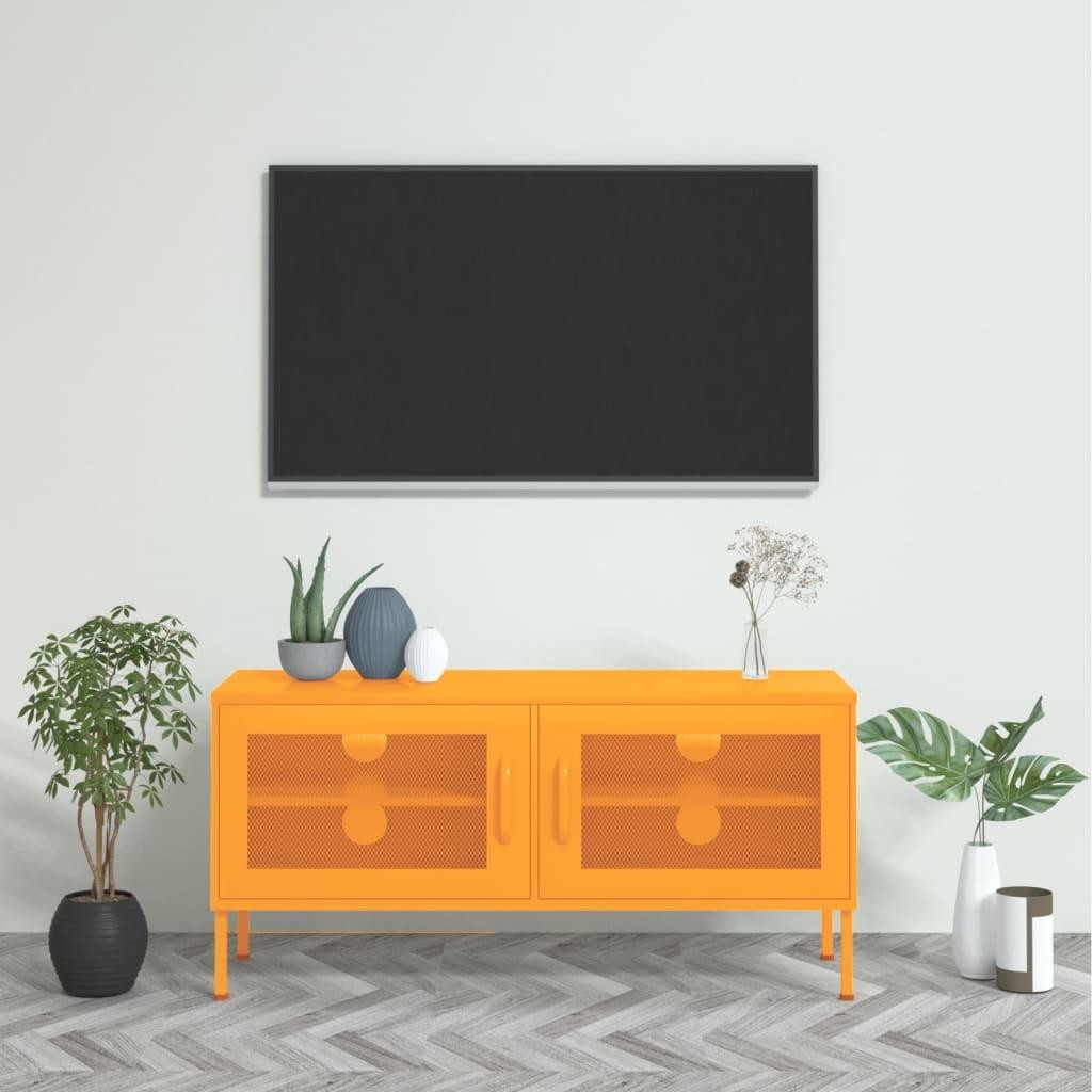 vidaXL Szafka pod telewizor musztardowa 105x35x50 cm stalowa 336236