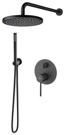 DEMM Demm Spike Zestaw prysznicowy podtynkowy z deszczownicą 25 cm czarny mat 68ZES25/CZ