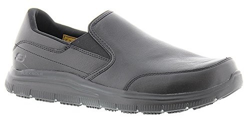 Skechers Mens Flex Advantage Slip Resistant bronw Slip on Shoes blender, czarny 77071-BLK