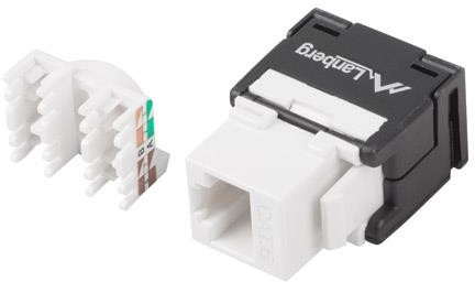 LANBERG Moduł Keystone gniazdo RJ45 > LSA beznarzędziowy UTP kat.6 180° do puszki montażowej KSU6-2000